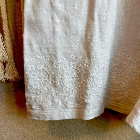 Topshop Spaghetti Strap Drop Sleeve Flounce Top with Eyelet, Size 8 - Picture 7 of 7